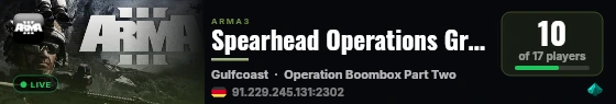 Spearhead Operations Group live status badge