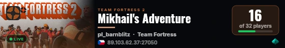 Mikhail's Adventure live status badge