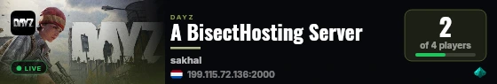 A BisectHosting Server live status badge
