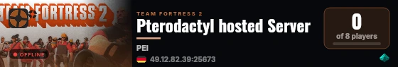 Pterodactyl hosted Server live status badge