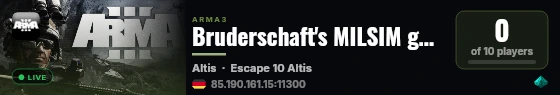 Bruderschaft's MILSIM gameserver TS:BMGC.voiceserver.me live status badge