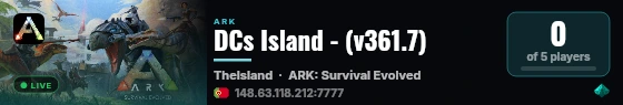 DCs Island - (v361.7) live status badge