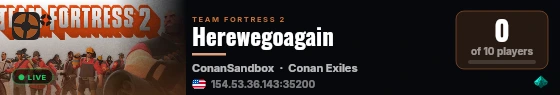 Herewegoagain live status badge
