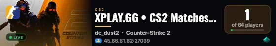 XPLAY.GG • CS2 Matches #998 • [KZ] live status badge