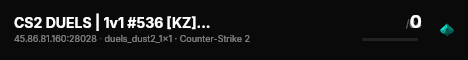 CS2 DUELS | 1v1 #536 [KZ] — CYBERSHOKE.NET (ONLY DUST2) live status badge