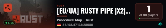 [EU/UA] RUSTY PIPE |X2| MAX5| live status badge