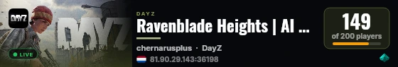 Ravenblade Heights | AI Defense | ADAPT SURVIVAL | Minimal Loot | Hardcore Stamina | Base Items Rarity live status badge