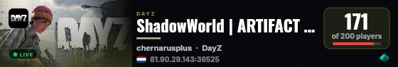 ShadowWorld | ARTIFACT SYSTEM | METAL BASES | HIGH DAMAGE WEAPONS | NO PVP LIMIT | IRON RAIDERS live status badge