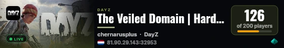 The Veiled Domain | Hardcore RPish | Hunger & Thirst++ | No Global Chat | Low Ammo | Survivor Quests live status badge