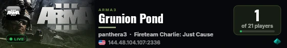 Grunion Pond live status badge