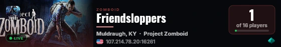 Friendsloppers live status badge