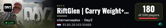 RiftGlen | Carry Weight++ | STAMINA REWORK | Airdrops Frequent | No Sprint in Red | Trader Airlines live status badge