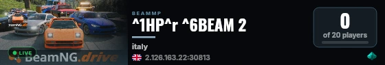 ^1HP^r ^6BEAM 2 live status badge