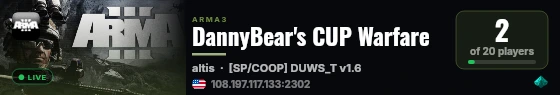 DannyBear's CUP Warfare live status badge