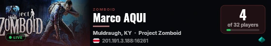 Marco AQUI live status badge