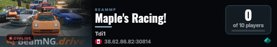 Maple's Racing! live status badge