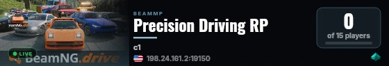 Precision Driving RP live status badge