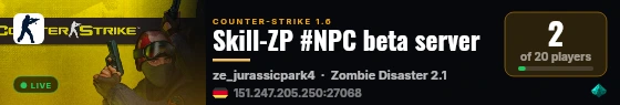 Skill-ZP #NPC beta server live status badge