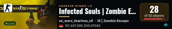 Infected Souls | Zombie Escape | SUMMER UPADTE!! [Multi Jumps | FREEVIP | FDL] live status badge