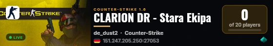 CLARION DR - Stara Ekipa live status badge