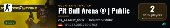 Pit Bull Arena ® | Public live status badge