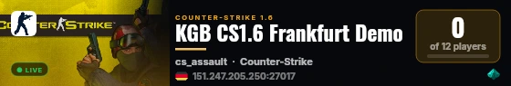 KGB CS1.6 Frankfurt Demo live status badge
