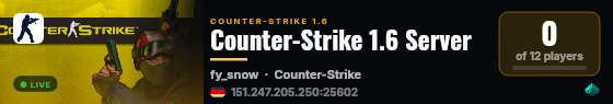 Counter-Strike 1.6 Server live status badge