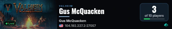 Gus McQuacken live status badge