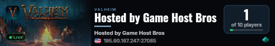 Hosted by Game Host Bros live status badge