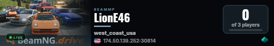 LionE46 live status badge