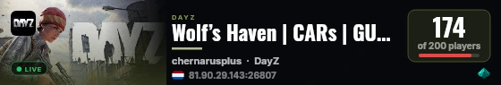 Wolf’s Haven | CARs | GUNs | MOD BUILDING | EVENTS | C4 RAID live status badge