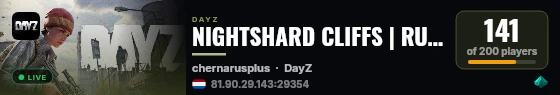 NIGHTSHARD CLIFFS | RU PVE ONLY | 1PP | SURVIVAL FOCUS | WILD ANIMALS++ | LIMITED BUILD live status badge