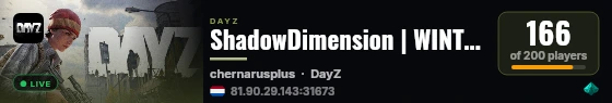 ShadowDimension | WINTER HARD RP | Factions Welcome | Ammo Crafting | Limited Trader | 1PP Brutal live status badge