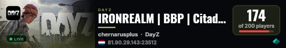 IRONREALM | BBP | Citadel | HARDCORE PVP LIVONIA | TRADER | HIGH LOOT live status badge