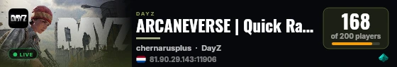 ARCANEVERSE | Quick Raids | Vanilla+ | SOLO/DUO/TRIO | High Loot Respawn | Guns+ live status badge
