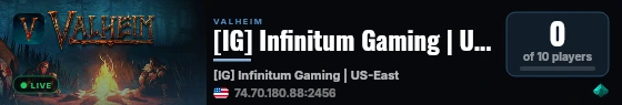 [IG] Infinitum Gaming | US-East live status badge