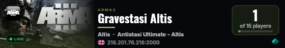 Gravestasi Altis live status badge