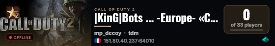 |KinG|Bots ... -Europe- «Cracked» cod2.au/discord live status badge
