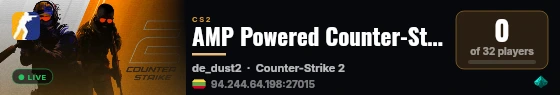 AMP Powered Counter-Strike 2 Server live status badge
