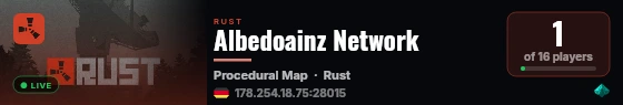 Albedoainz Network live status badge