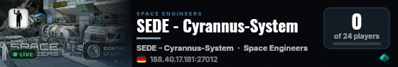 SEDE - Cyrannus-System live status badge