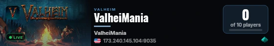 ValheiMania live status badge