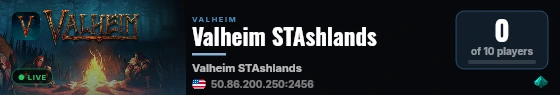 Valheim STAshlands live status badge