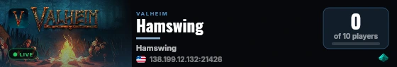 Hamswing live status badge