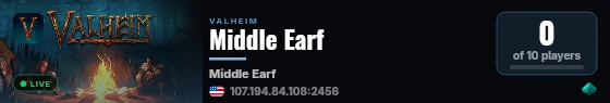 Middle Earf live status badge