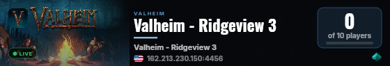 Valheim - Ridgeview 3 live status badge