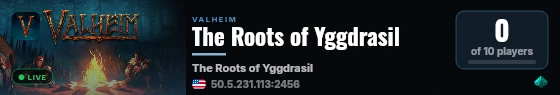 The Roots of Yggdrasil live status badge