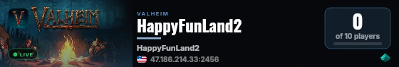 HappyFunLand2 live status badge