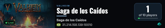Saga de los Caídos live status badge