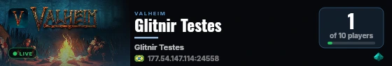 Glitnir Testes live status badge